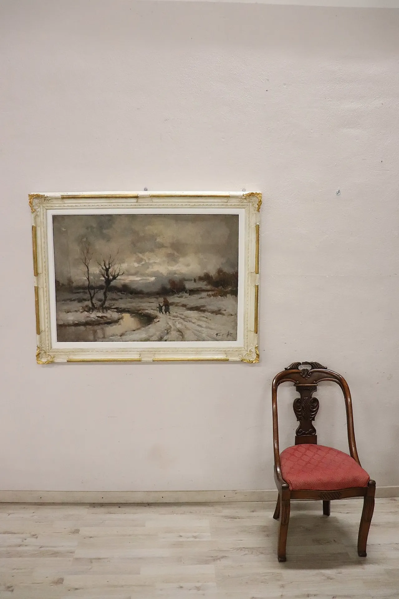 Paesaggio invernale, olio su tela firma Karpoff, '900 2