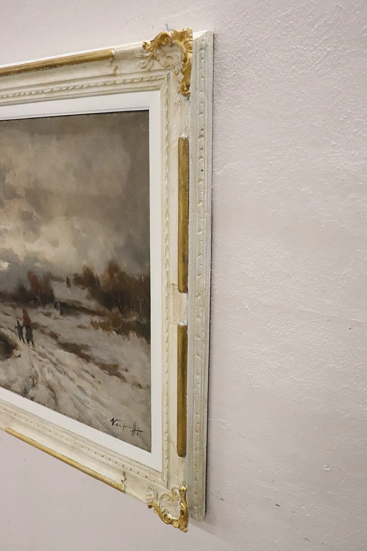 Paesaggio invernale, olio su tela firma Karpoff, '900 9