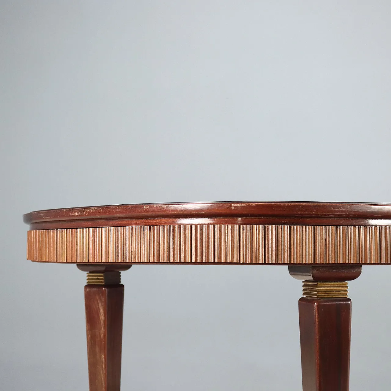 Glass, wood and brass dining table, 20th century 3