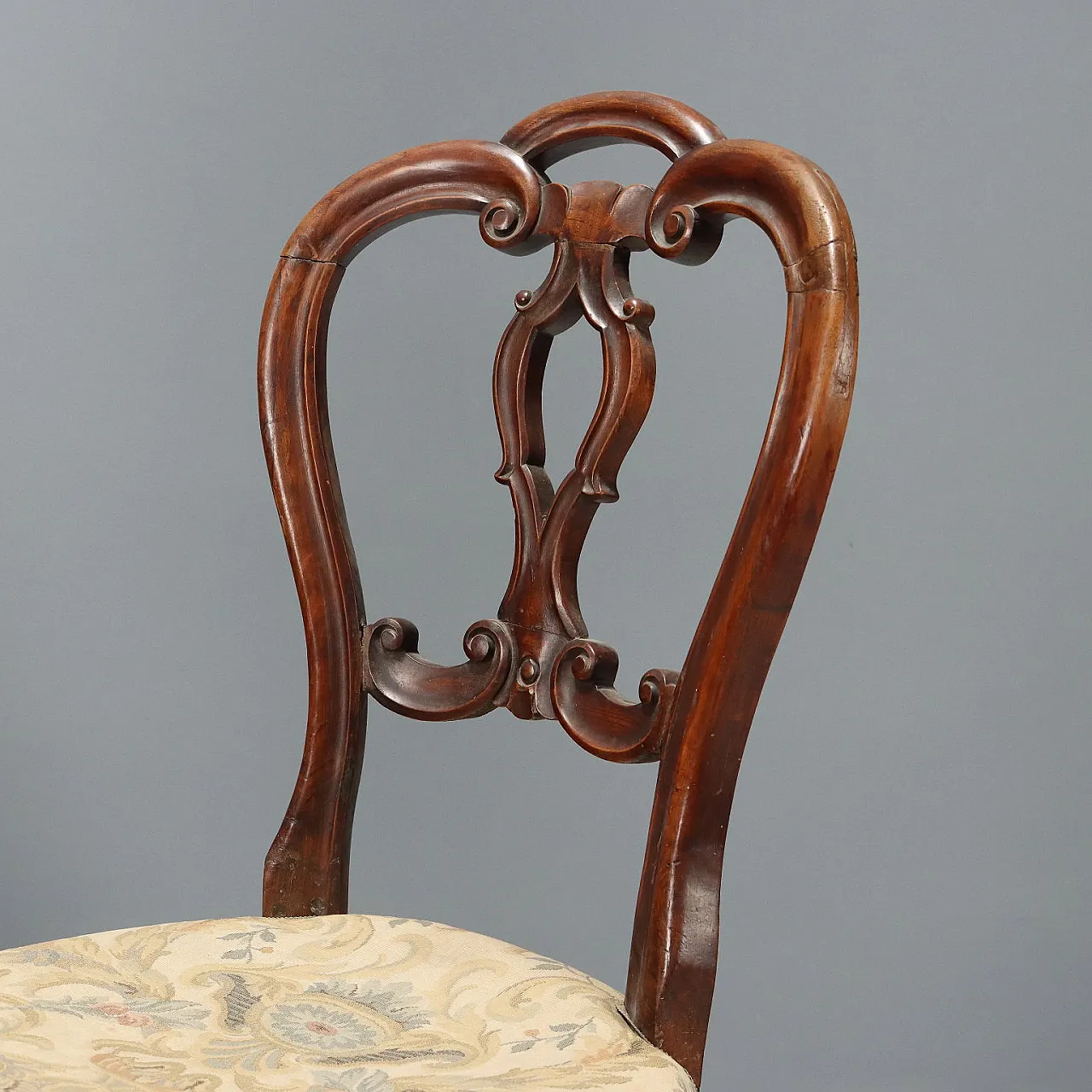 4 Sedie Luigi Filippo in noce, fine '800 3