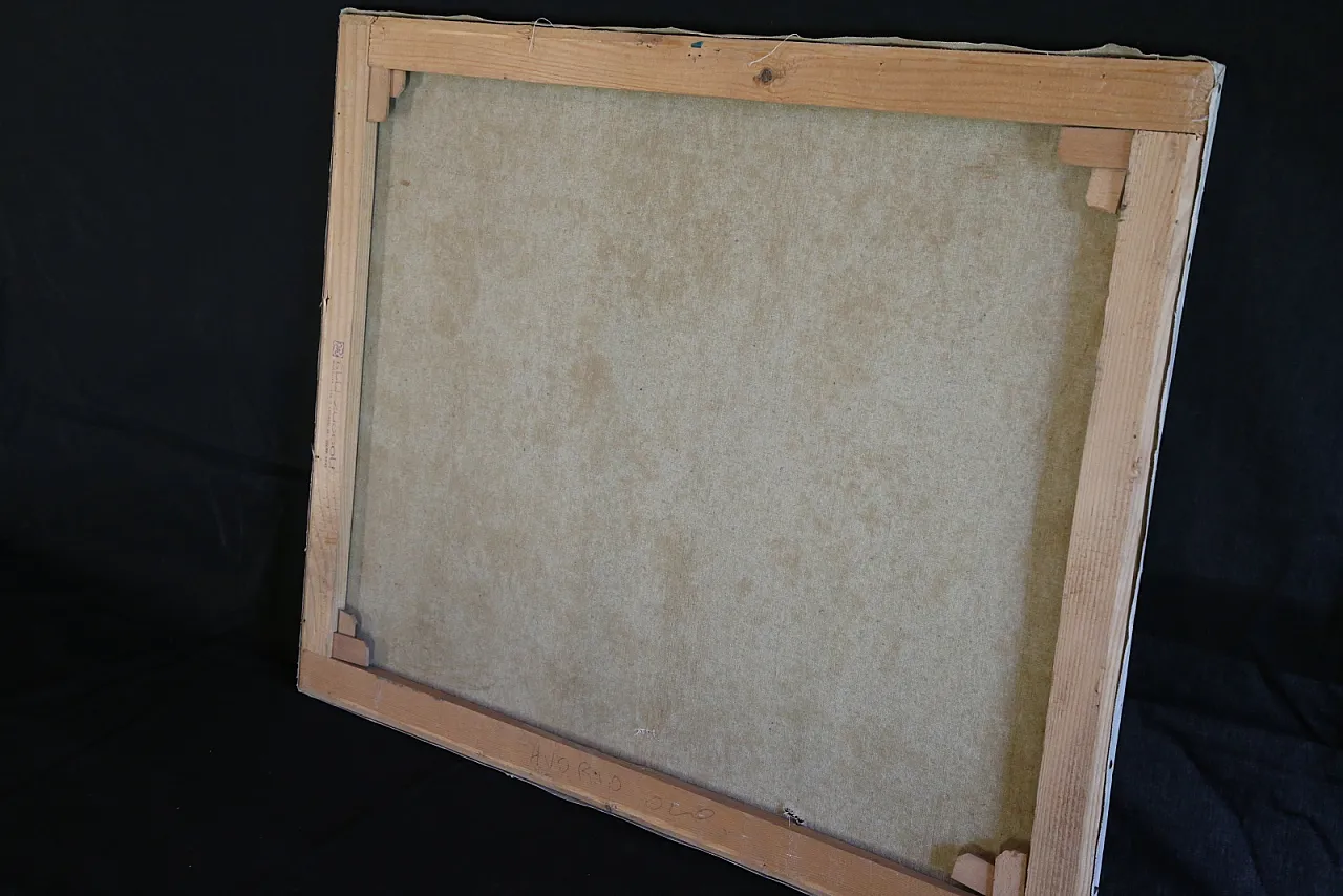 The gleaners oil on spatula textured impressionist canvas, 70s 21