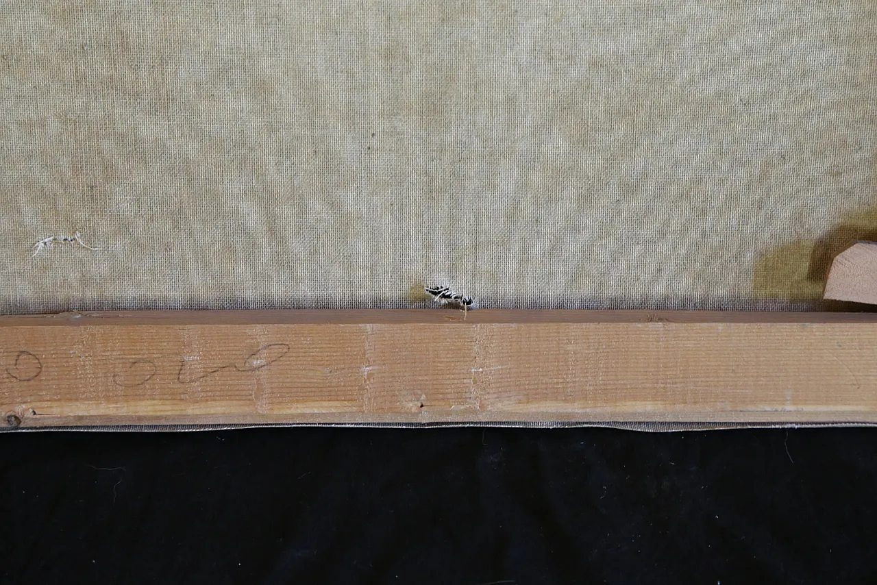 The gleaners oil on spatula textured impressionist canvas, 70s 22