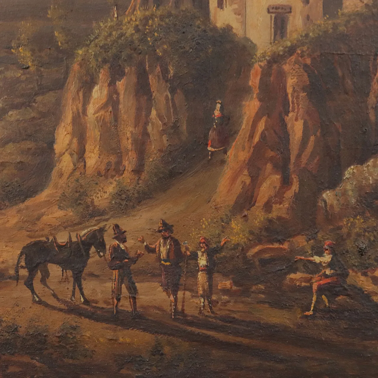 Dipinto olio su tavola con cornice, '800 5