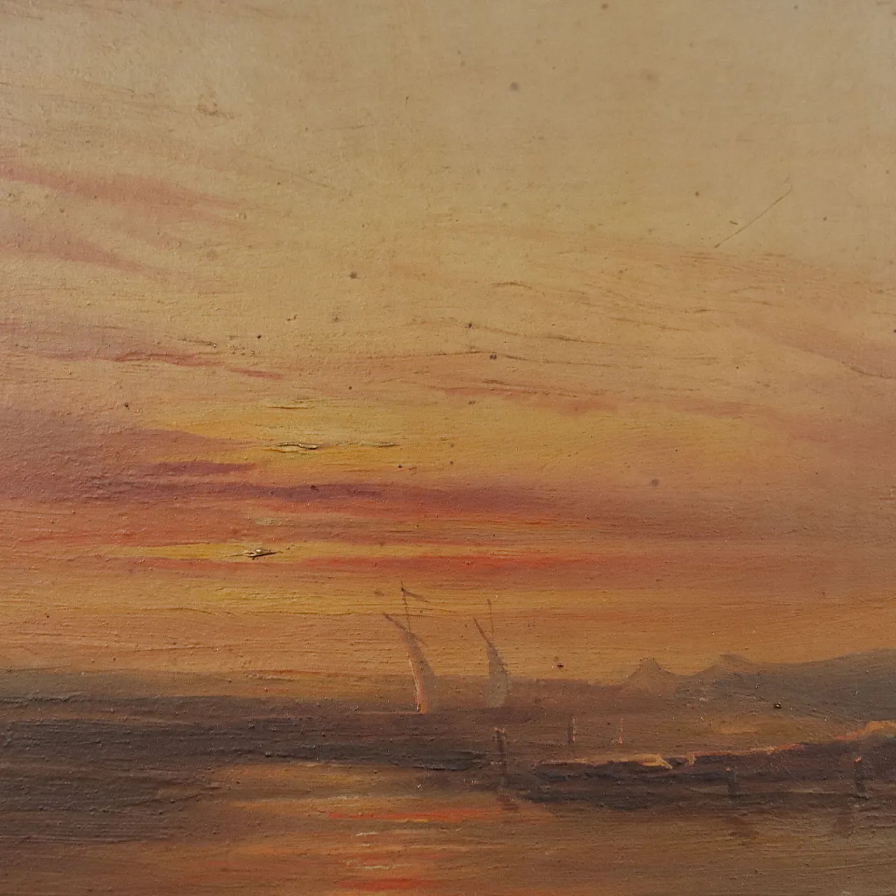 Dipinto olio su tavola con cornice, '800 7