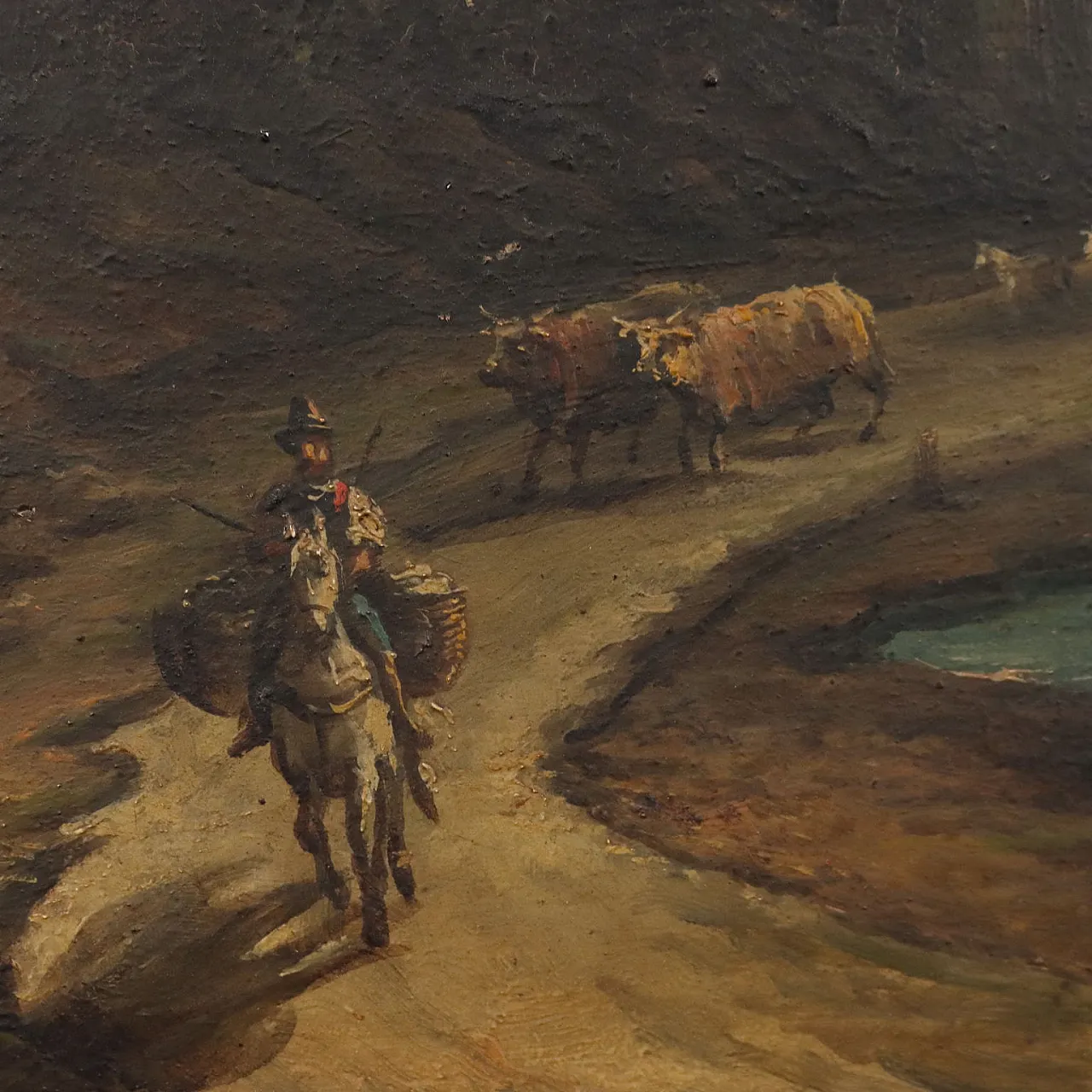 Paesaggio pianeggiante, olio su tavola, '800 4