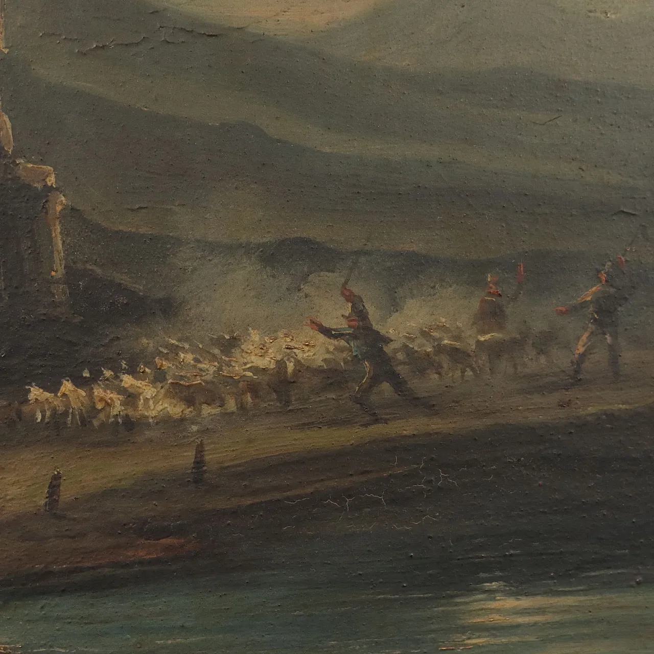 Paesaggio pianeggiante, olio su tavola, '800 5