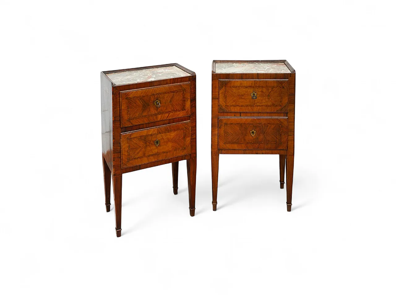 Coppia di comodini Luigi XVI Napoletani in radica di noce, '700 6