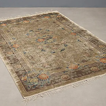 Tappeto Pechino in seta, nodo finissimo, realizzato a mano, '900