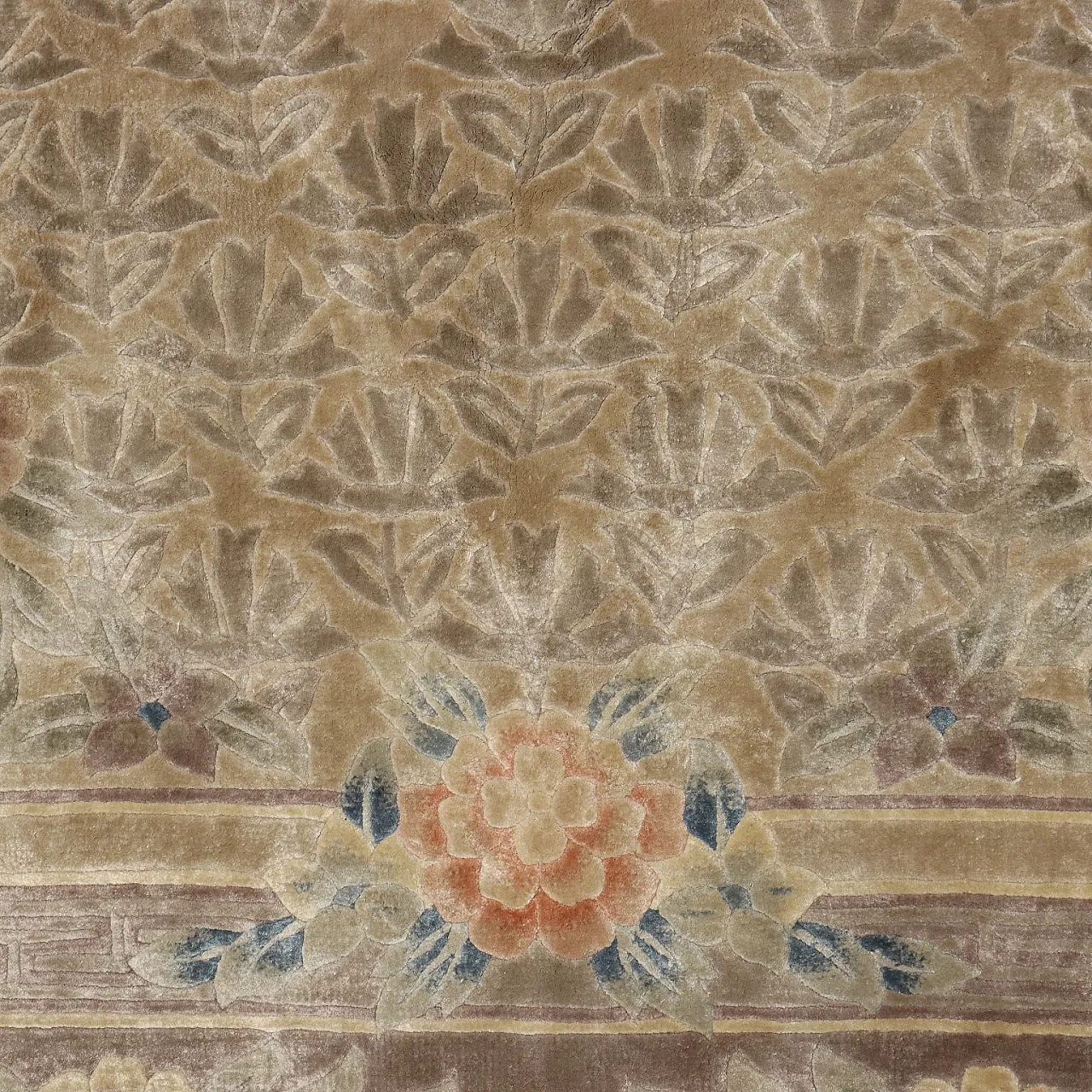 Tappeto Pechino in seta, nodo finissimo, realizzato a mano, '900 5