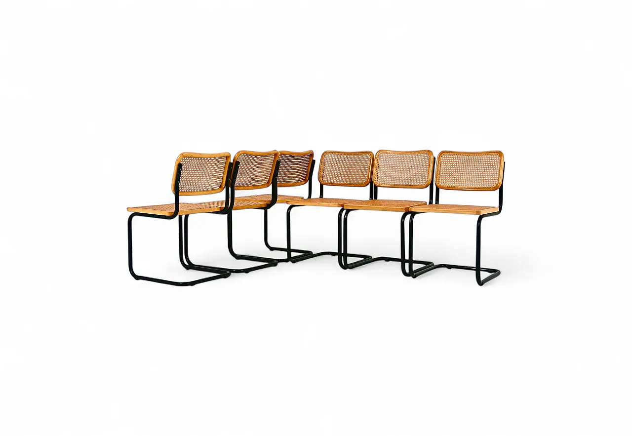 6 Sedie da pranzo stile B32 di Marcel Breuer, anni '90 10