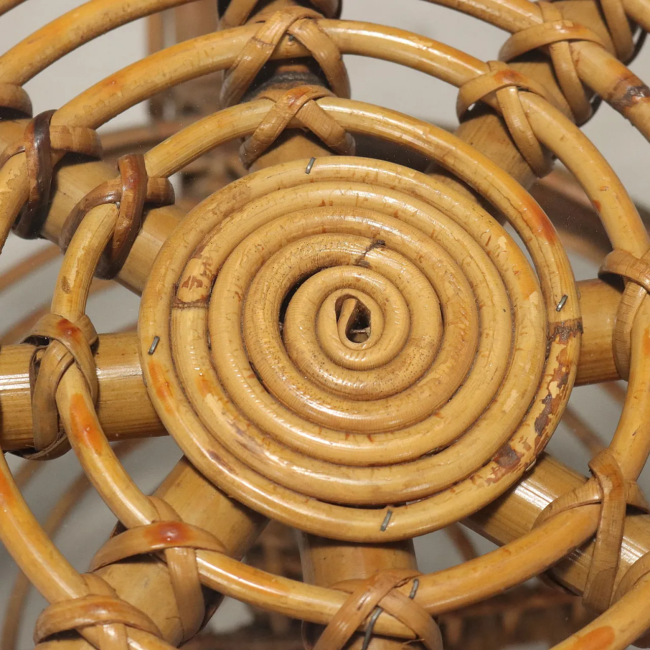 Double-top coffee table, bamboo with clear glass top, 20th century 5