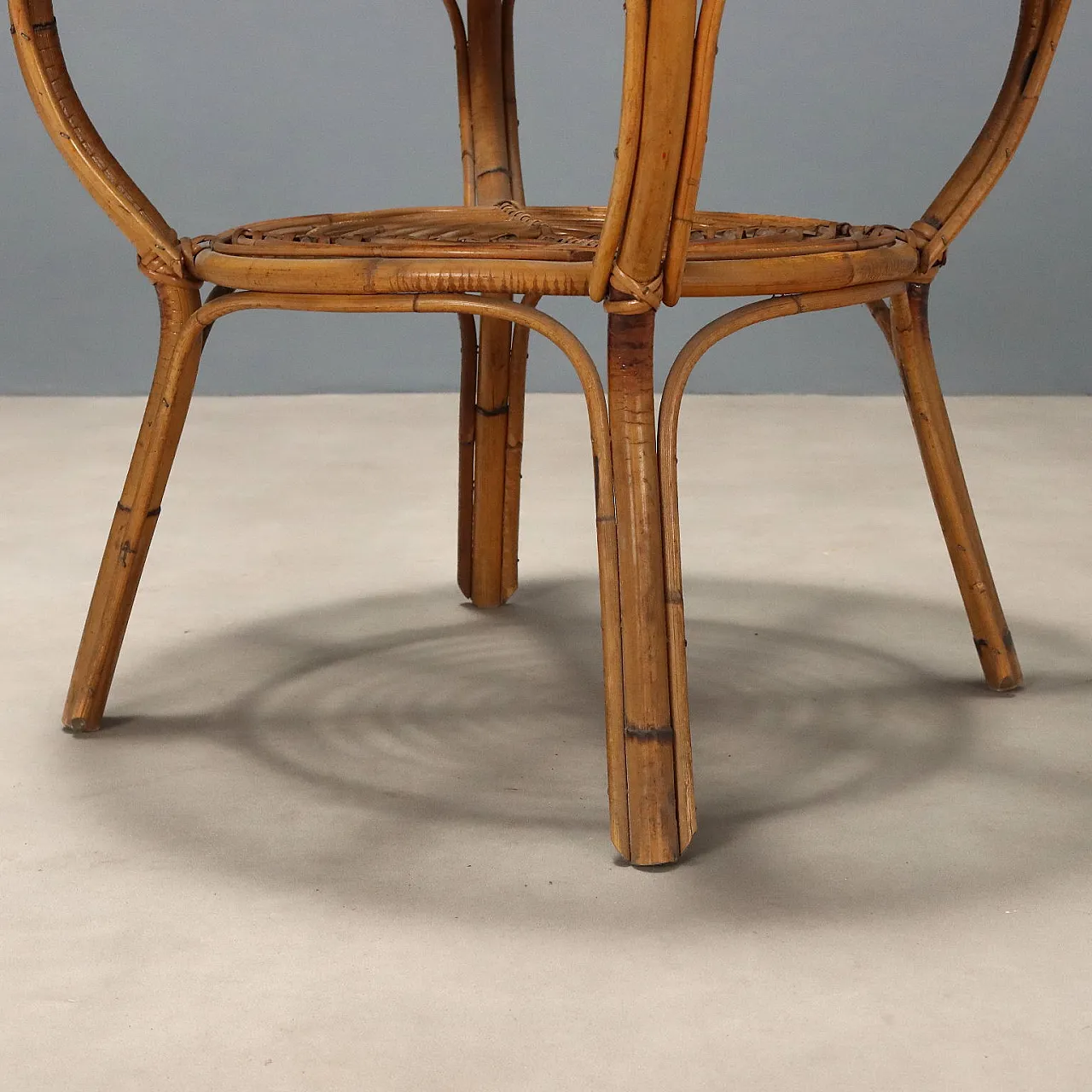 Double-top coffee table, bamboo with clear glass top, 20th century 6