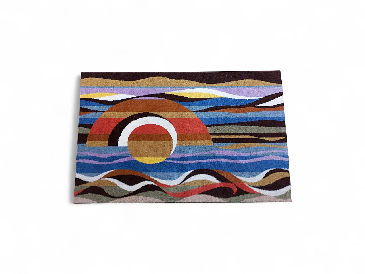 Tappeto in pura lana “sole” Italia anni’70 12