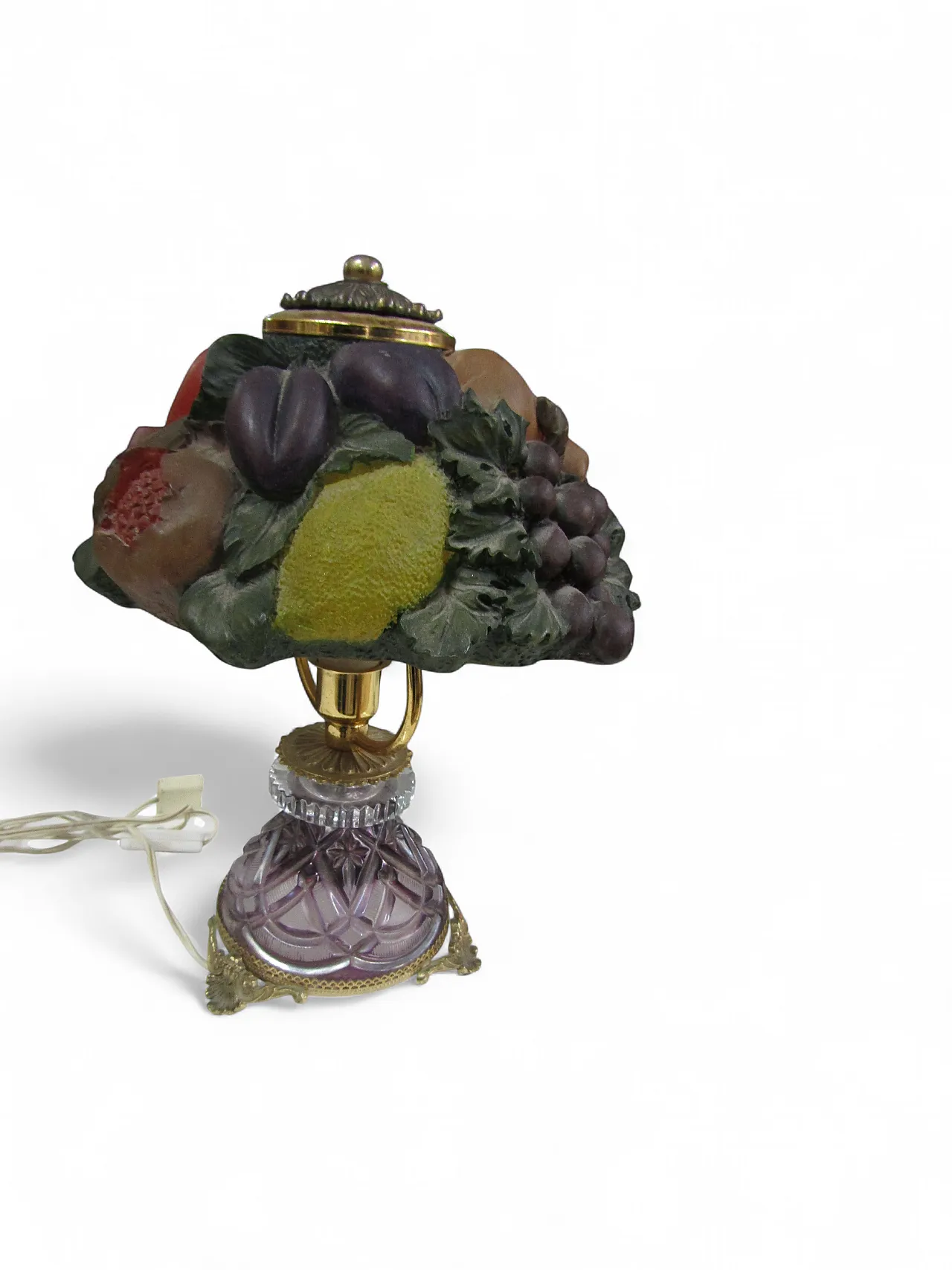 Table lamp in bohemian crystal and resin lampshade, 90s 9