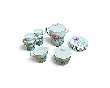 Servizio caffè da 6 persone marca Ginori porcellana bianca, anni '60