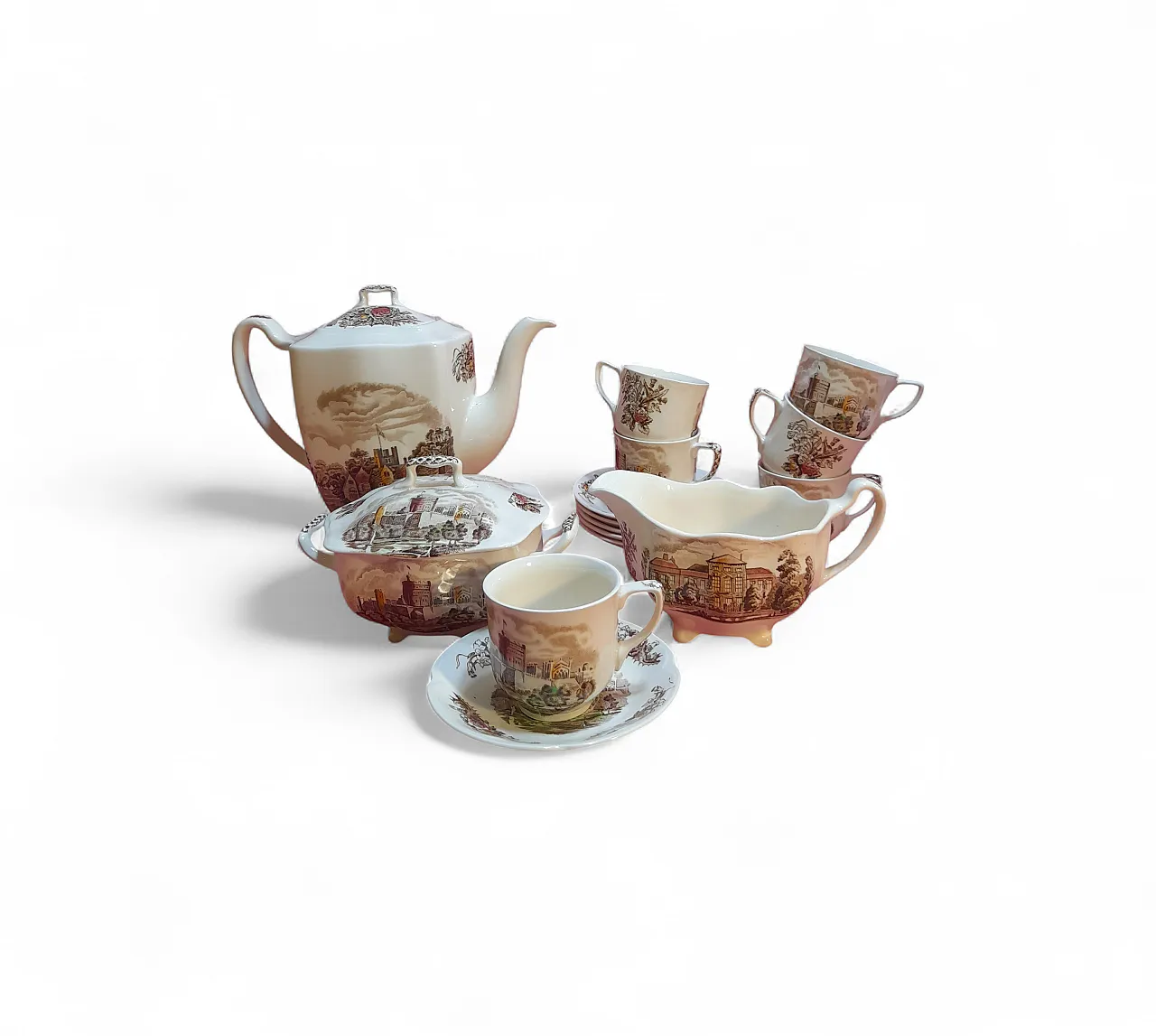 Servizio da  caffè in porcellana Royal Homes di Johnson Bros, anni '50 36