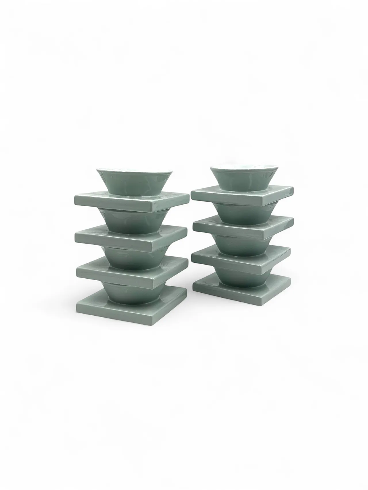 Set di 9 ciotole in ceramica azzurra, I + I Italia, anni '70 20