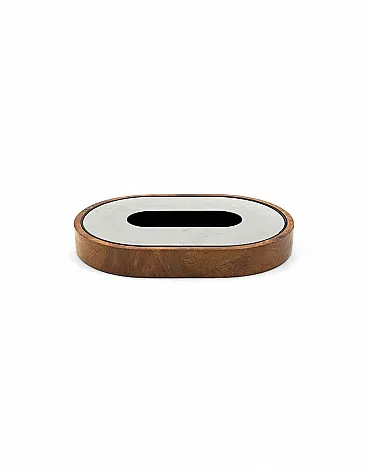 Midcentury Italian olive wood ashtray, circa 1970