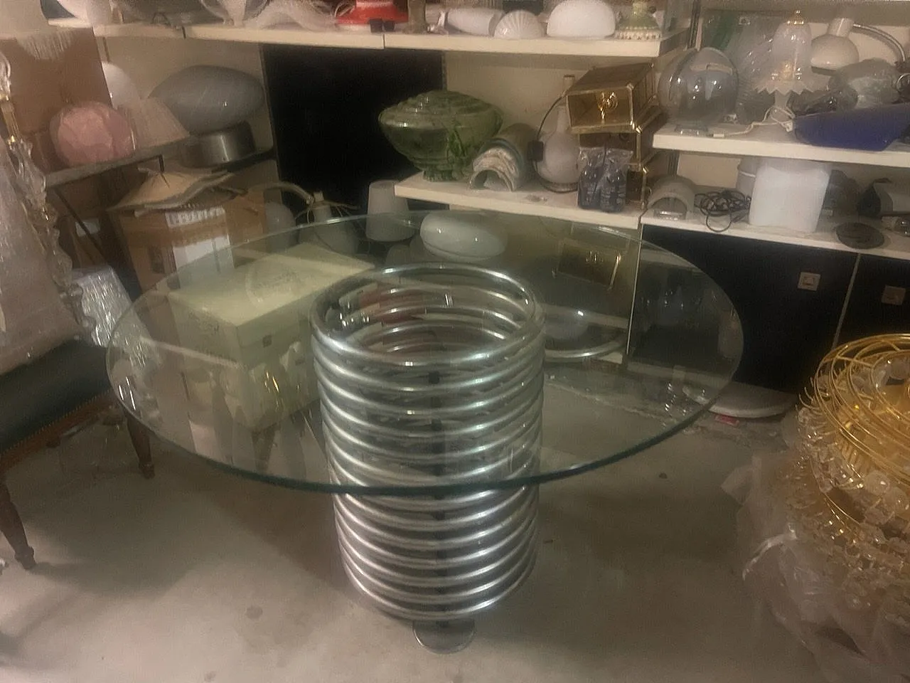 Mid-Century chrome crystal dining table, Italy, 1970s 4