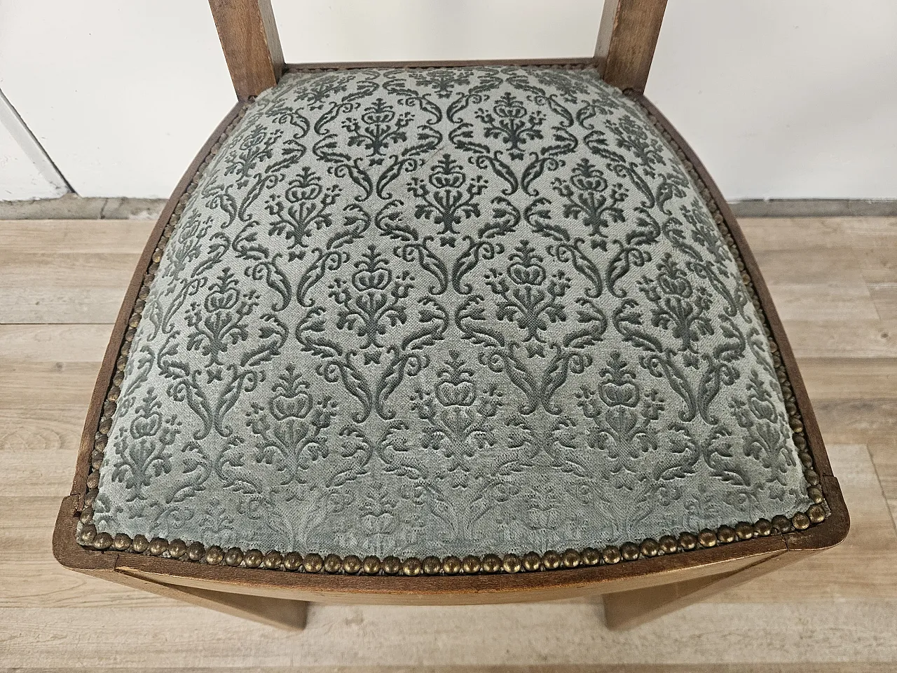 Art Deco pair of chairs with stool, 40s 6