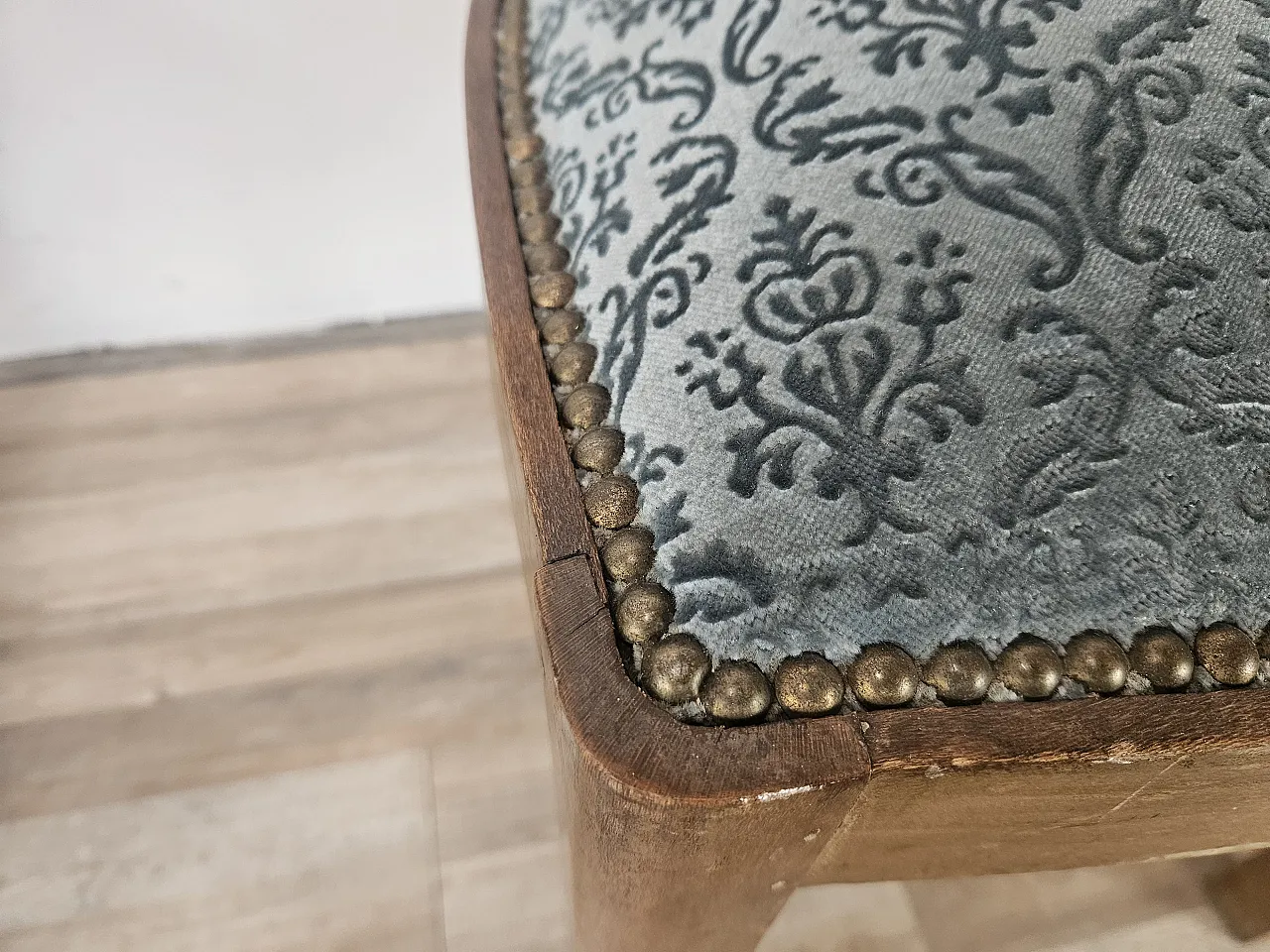 Art Deco pair of chairs with stool, 40s 8