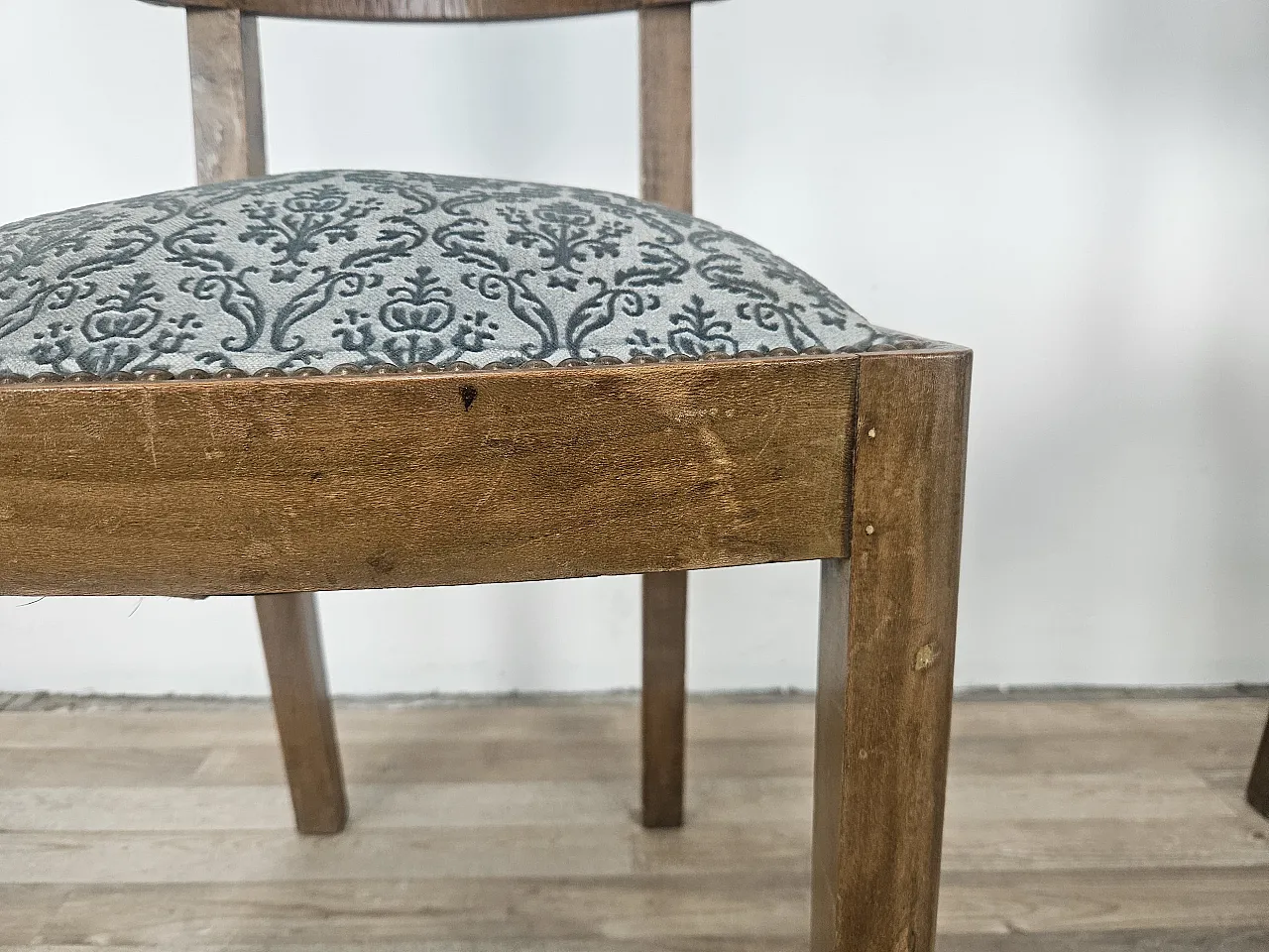 Art Deco pair of chairs with stool, 40s 9