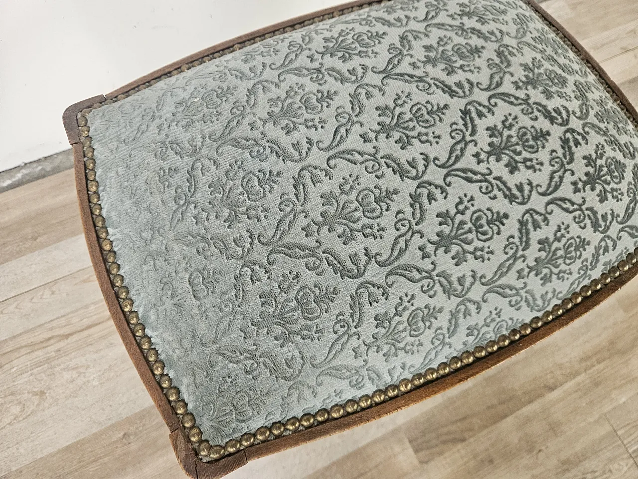 Art Deco pair of chairs with stool, 40s 11