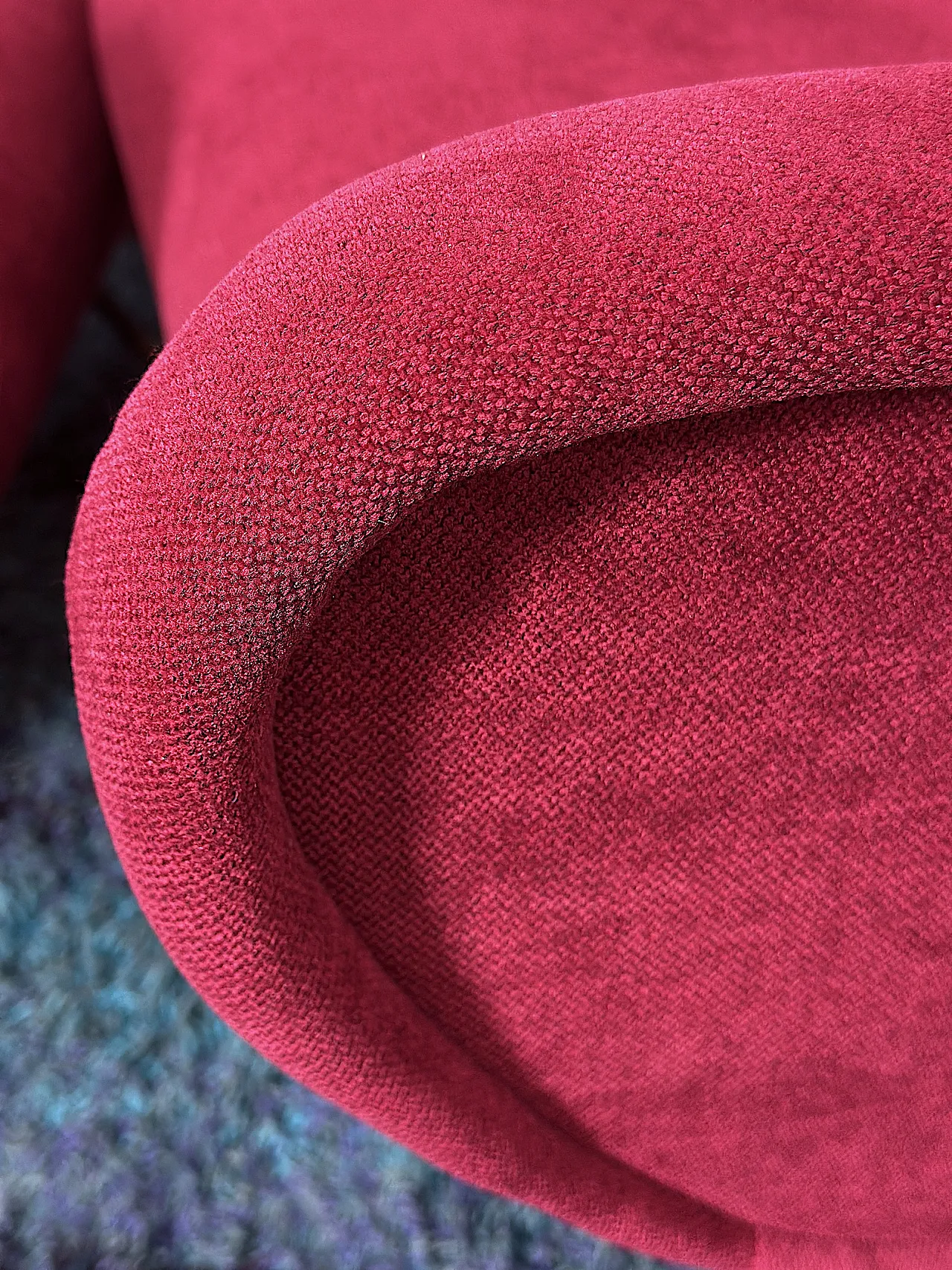 Pair of Lady armchairs attr. to Marco Zanus ruby fabric, 1950s 12