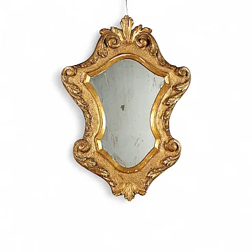 Specchiera in legno intagliato e dorato, '800