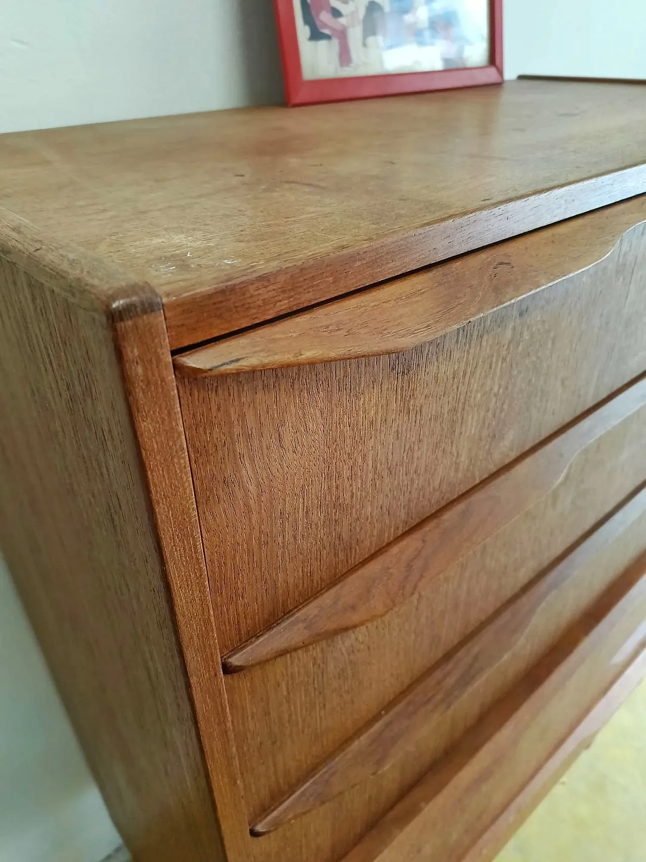 Teak chest of drawers 108cm, Denmark, 1950s 5