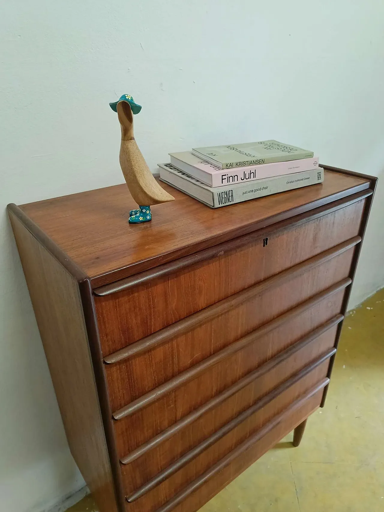 Teak chest of drawers with 6 drawers, Denmark, 1950s 2