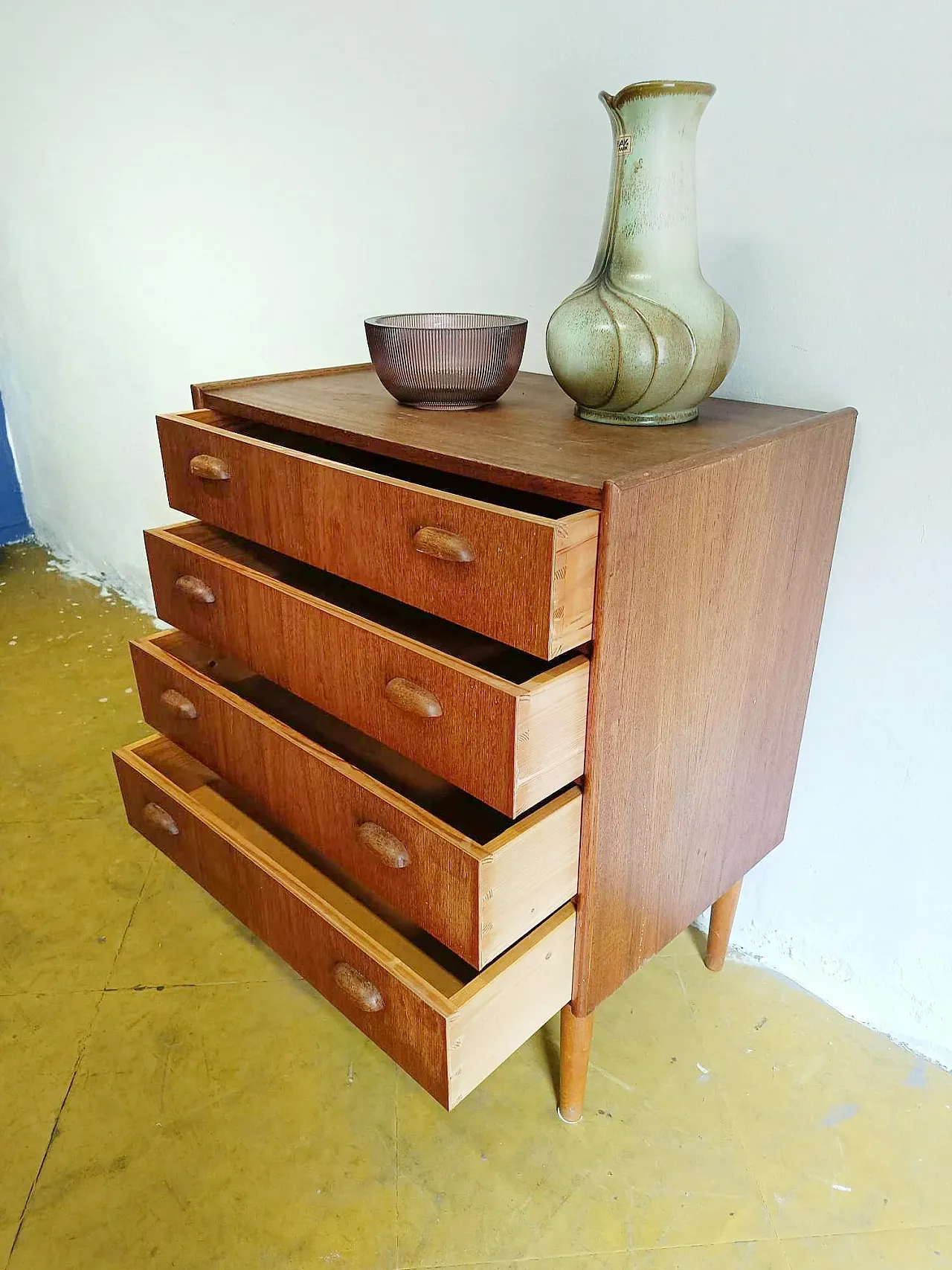 Teak chest of drawers 79cm, Denmark, 1950s 2