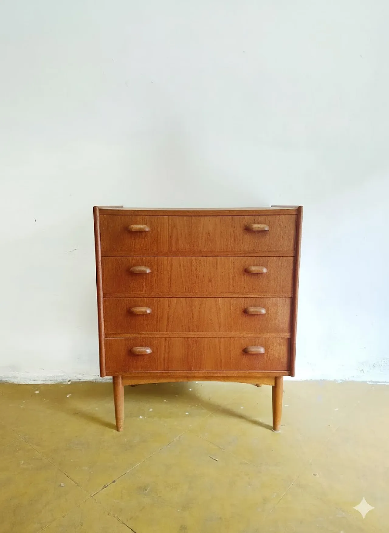 Teak chest of drawers 79cm, Denmark, 1950s 7