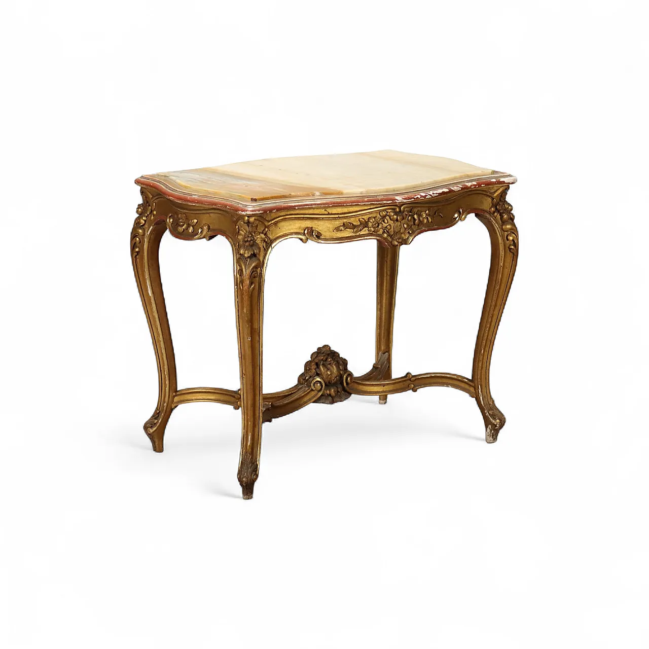 Late Baroque style table in carved and gilded wood, 19th century 9
