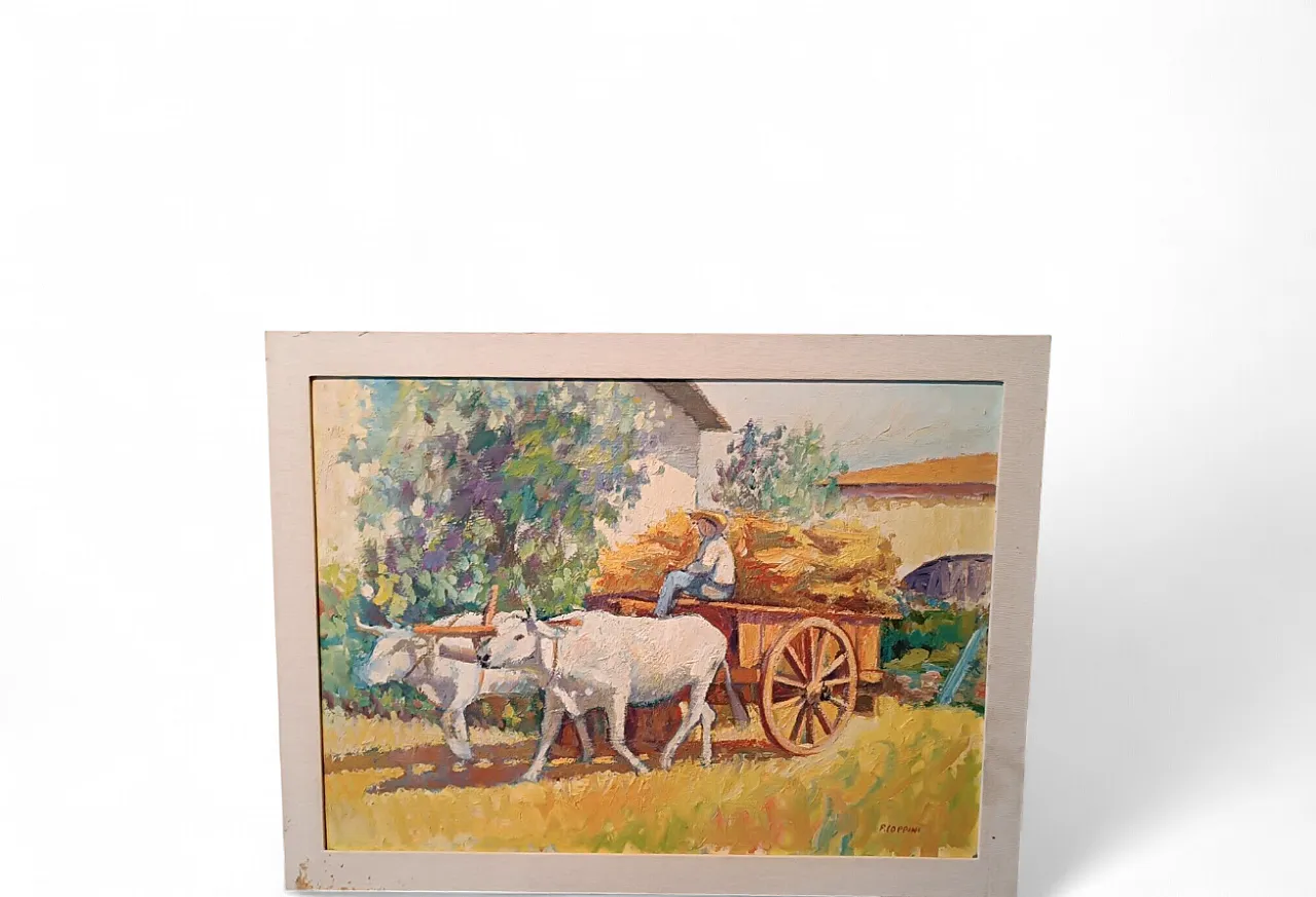 Campagna toscana di P. Coppini, olio su faesite, fine '900 9