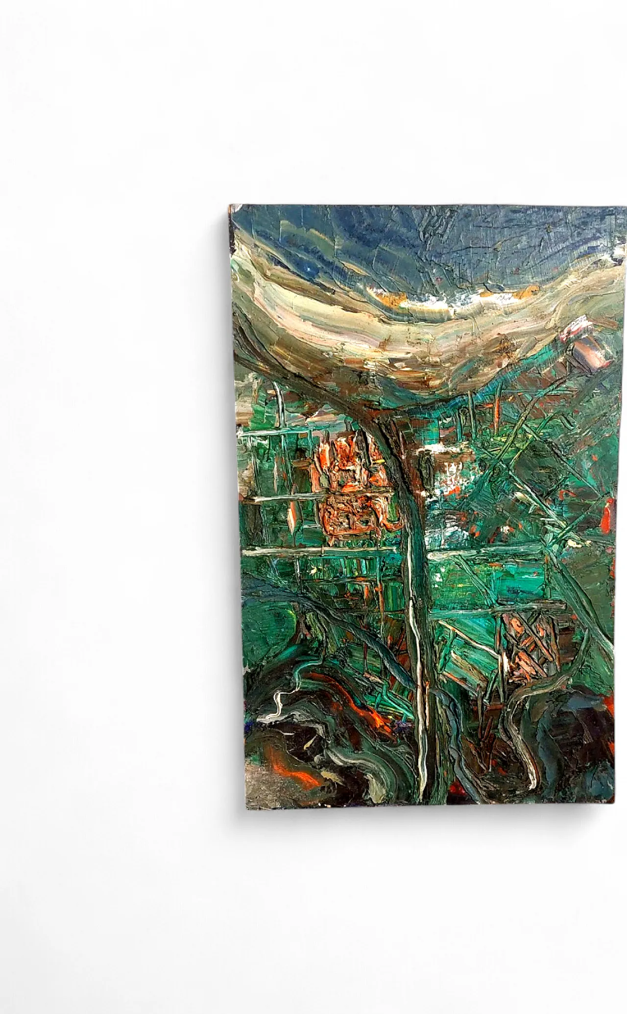 Raffaello Giannelli, olio su tavola astratto, '900 13