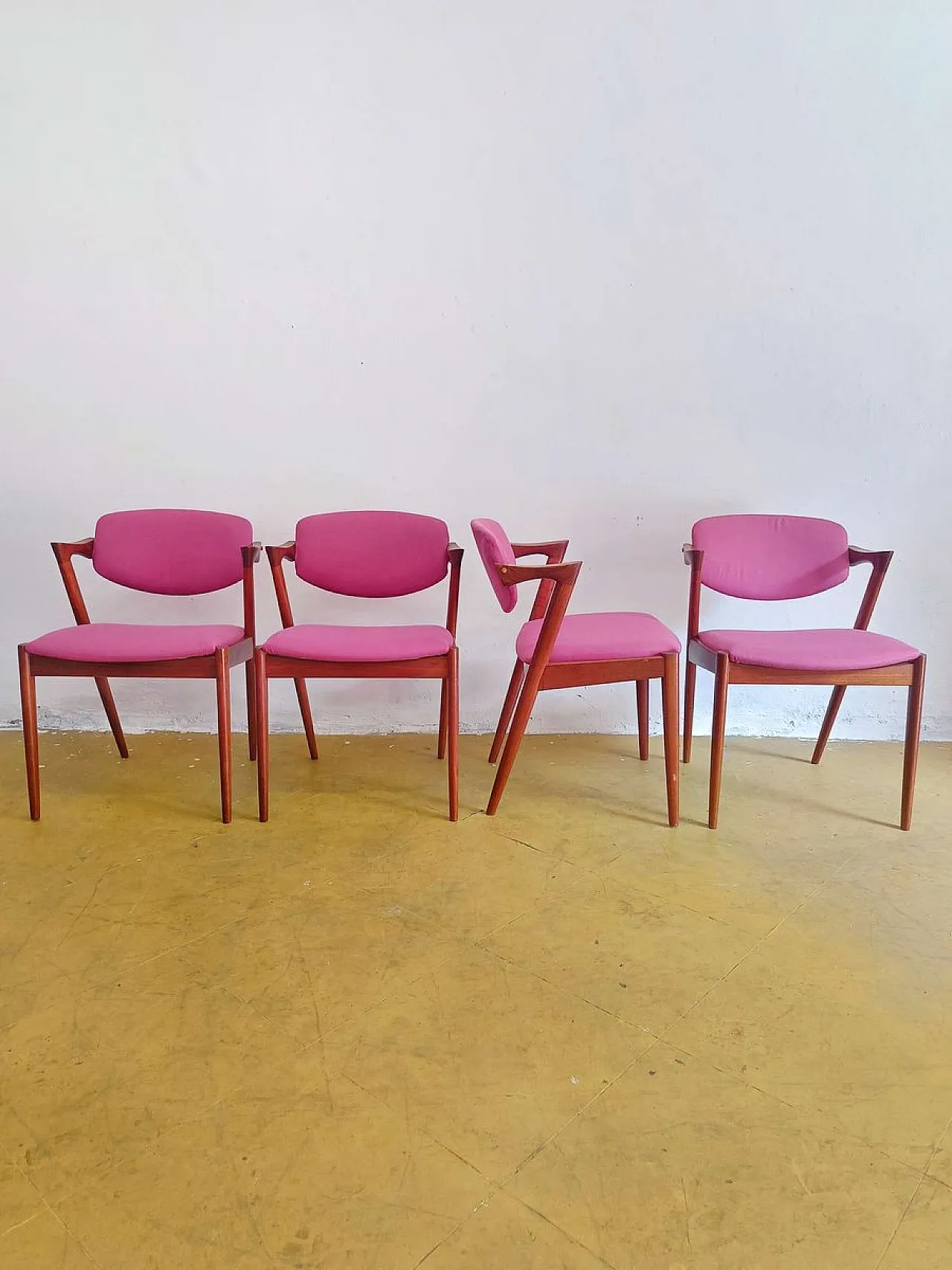 4 Kai Kristiansen Model Z teak chairs, Denmark, 1960s 1