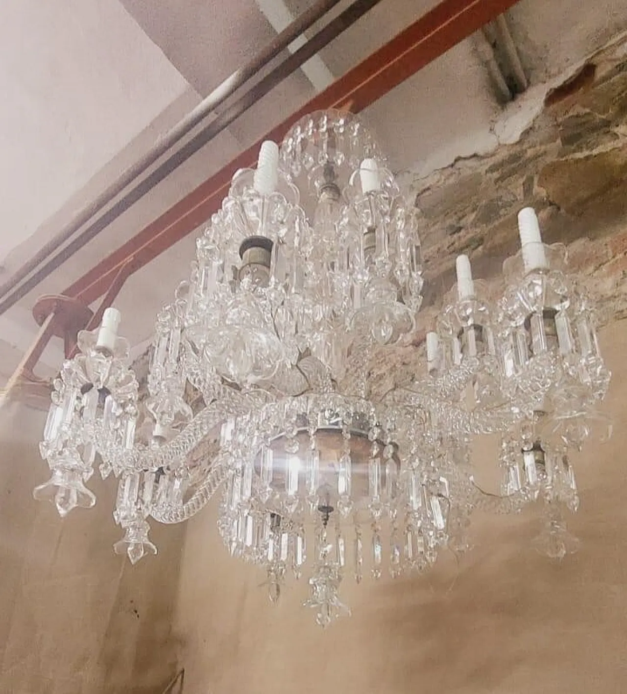 Lampadario di cristallo, metà '900 13