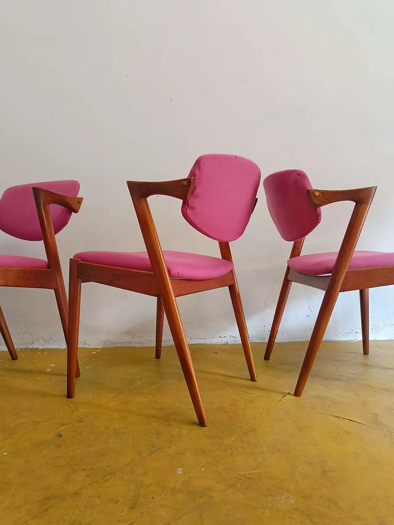 4 Kai Kristiansen Model Z teak chairs, Denmark, 1960s 3
