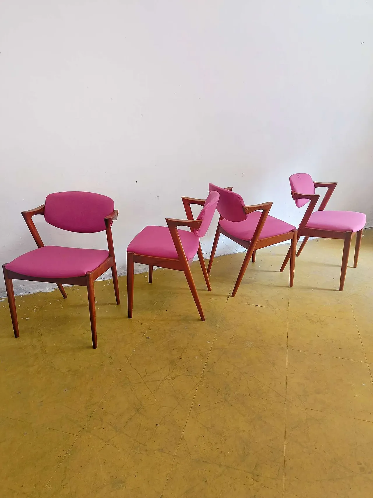 4 Kai Kristiansen Model Z teak chairs, Denmark, 1960s 4