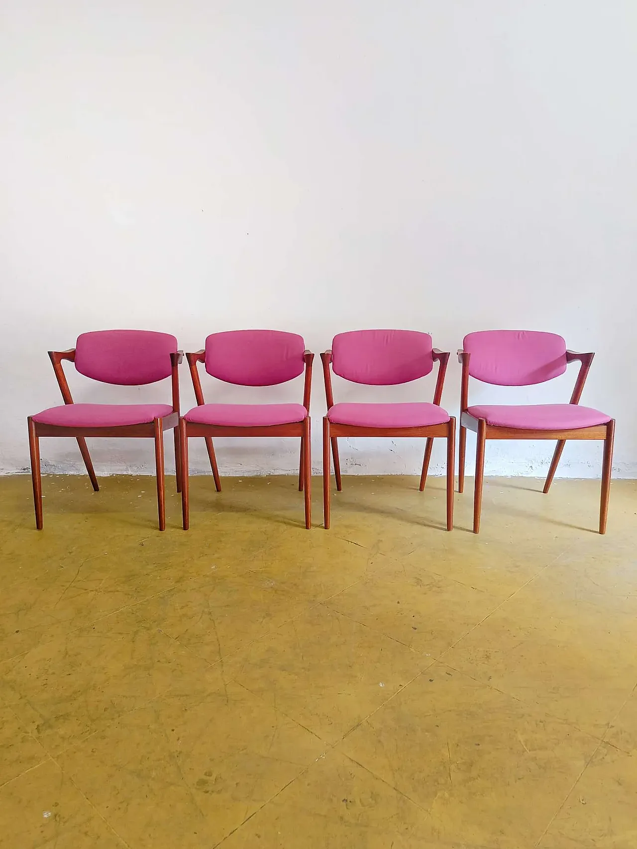4 Kai Kristiansen Model Z teak chairs, Denmark, 1960s 9