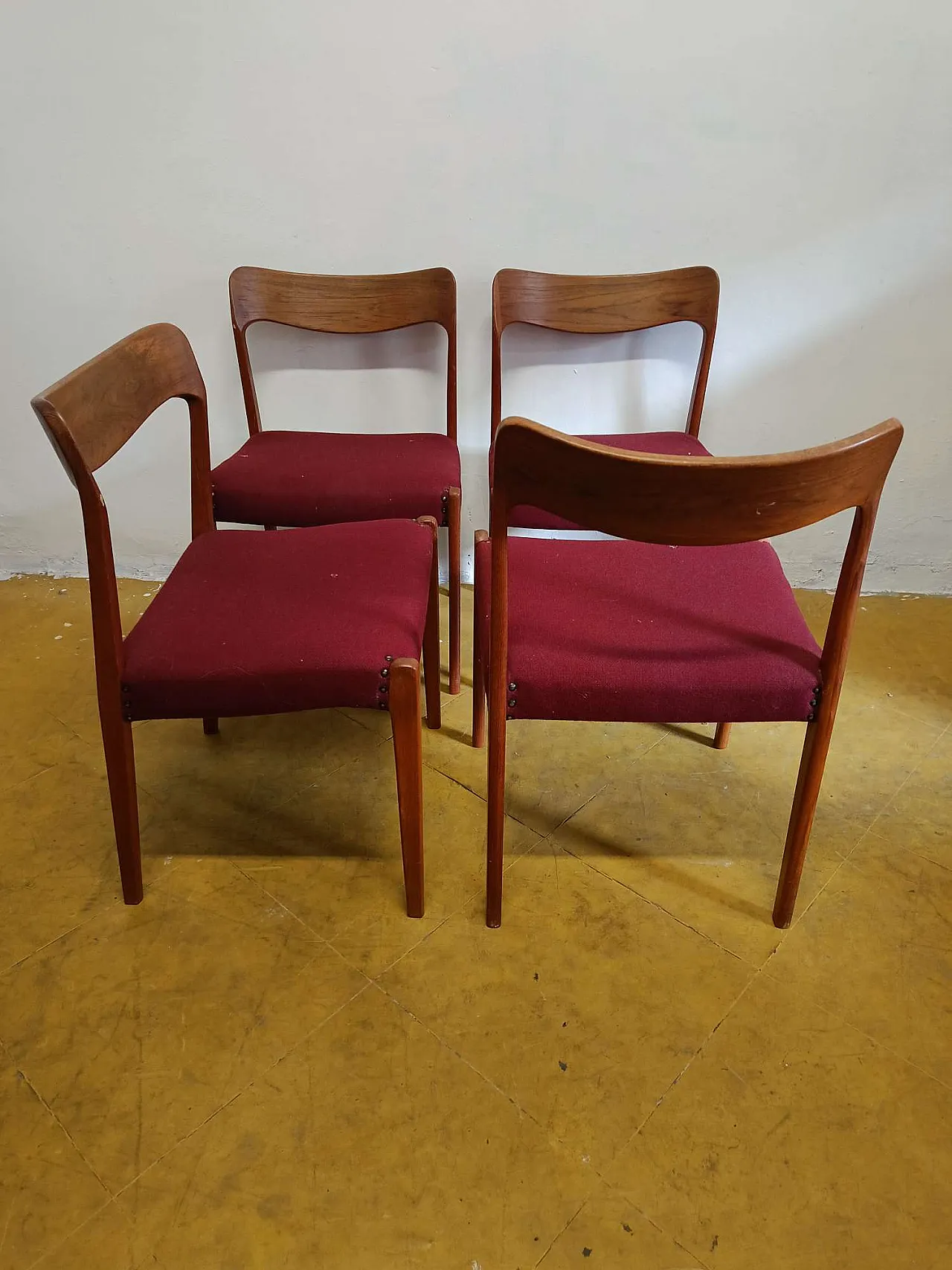 4 chairs by Henning Kjærnulf, Denmark, 1950s 2