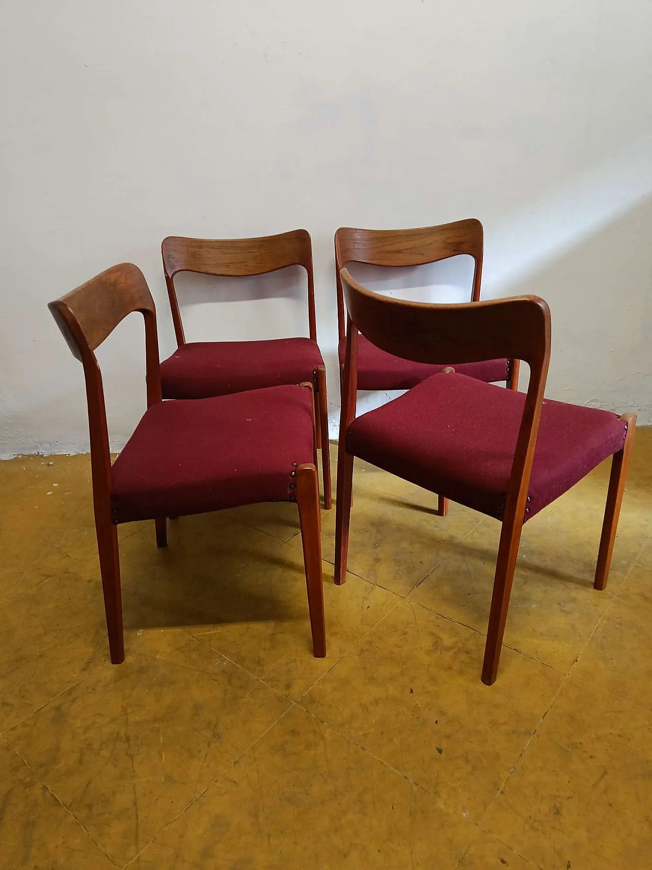 4 chairs by Henning Kjærnulf, Denmark, 1950s 6
