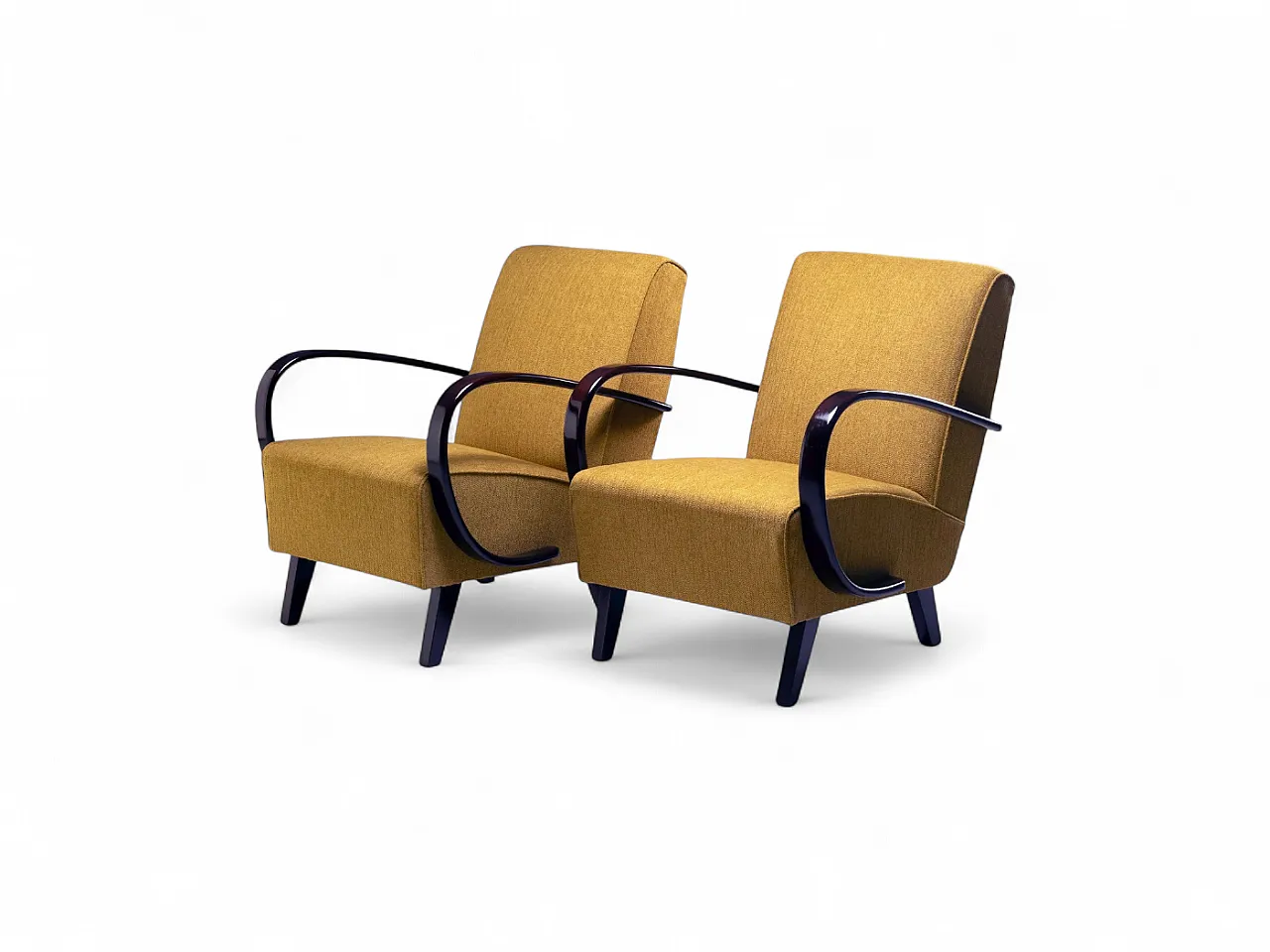 Coppia di poltrone H-227 di Jindřich Halabala, anni '30 9