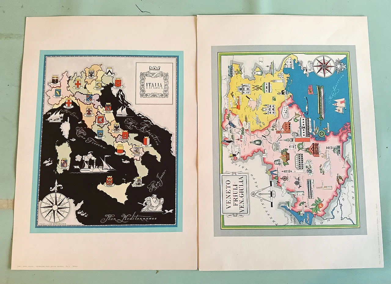 Regions of Italy, maps, 60s 10
