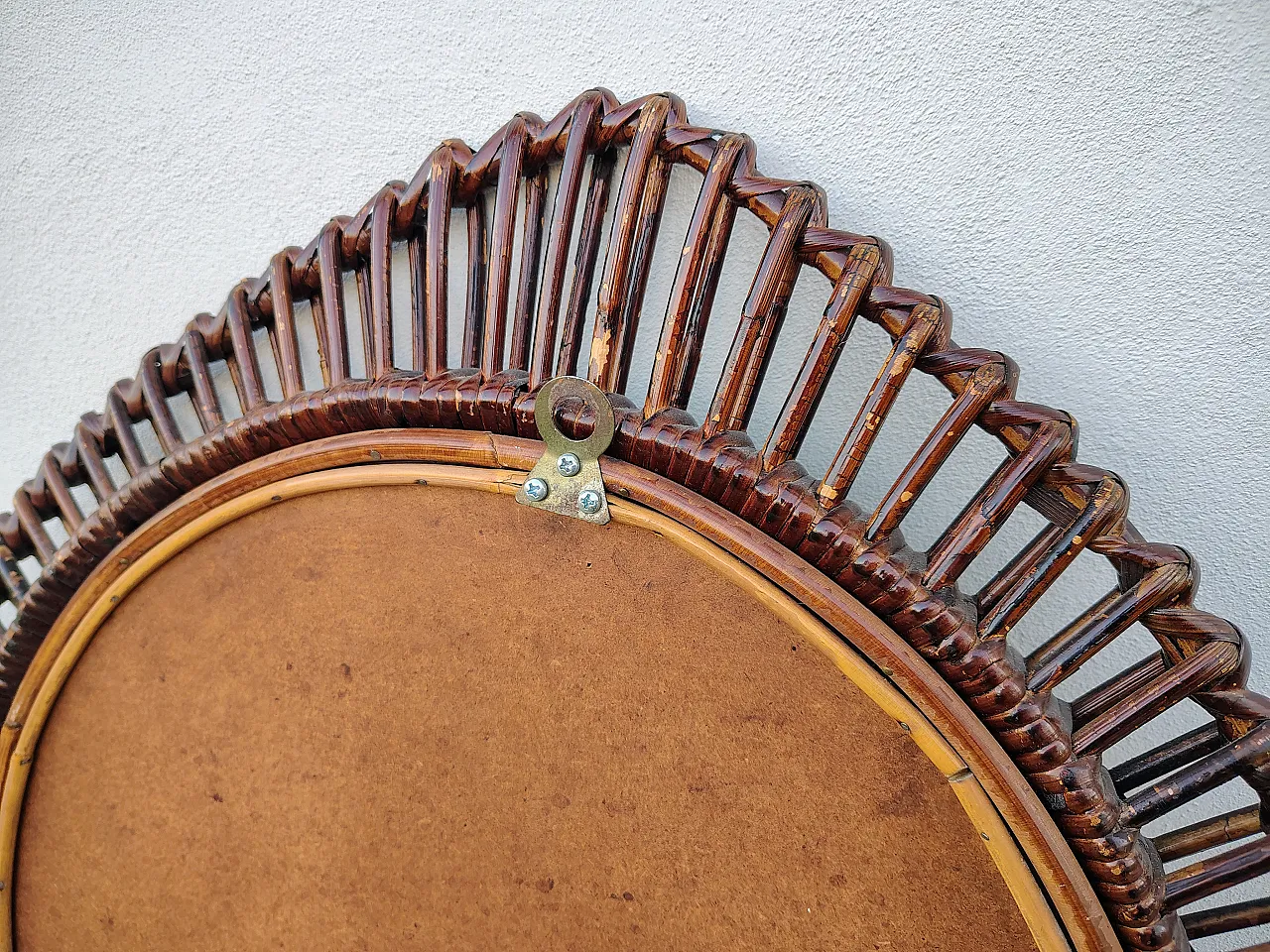 Specchio con cornice intrecciata atribuibile a Franco Albini, anni '60 15