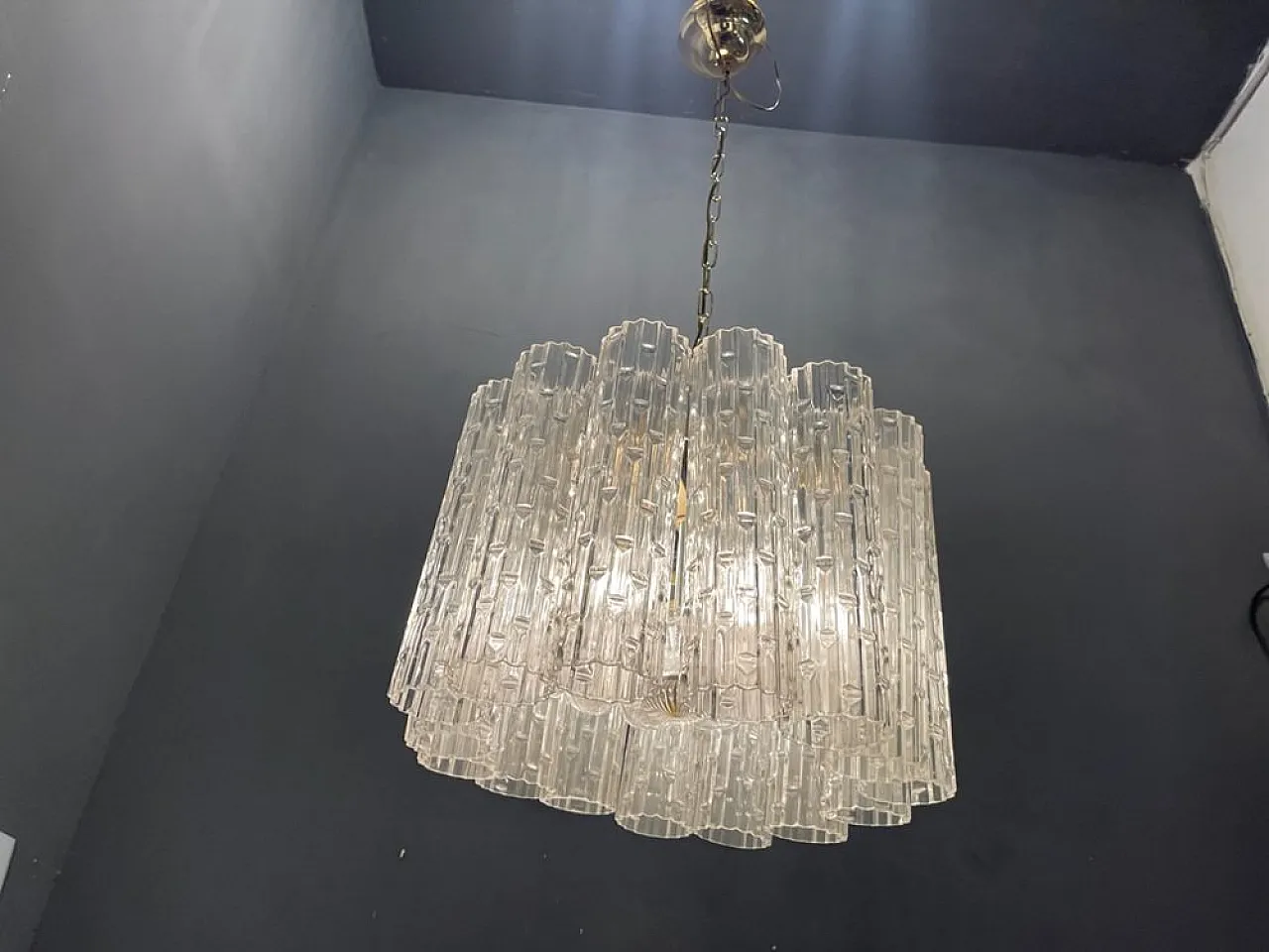 Lampadario Mid-Century in vetro di Murano di Paolo Venini, anni '70 2