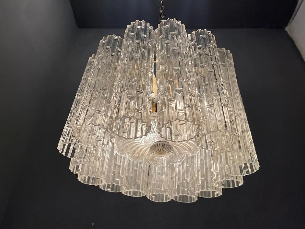 Lampadario Mid-Century in vetro di Murano di Paolo Venini, anni '70 3