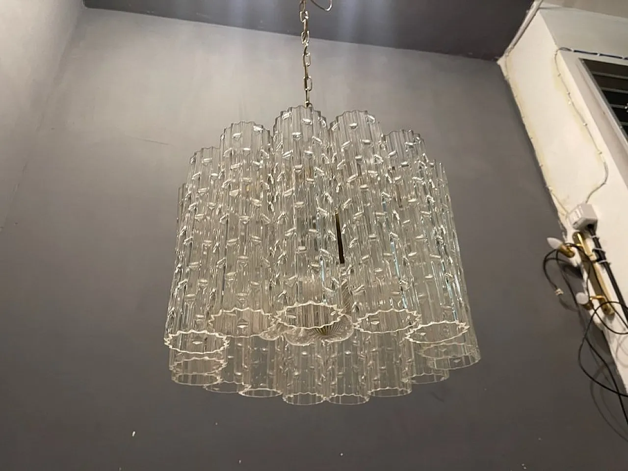 Lampadario Mid-Century in vetro di Murano di Paolo Venini, anni '70 4