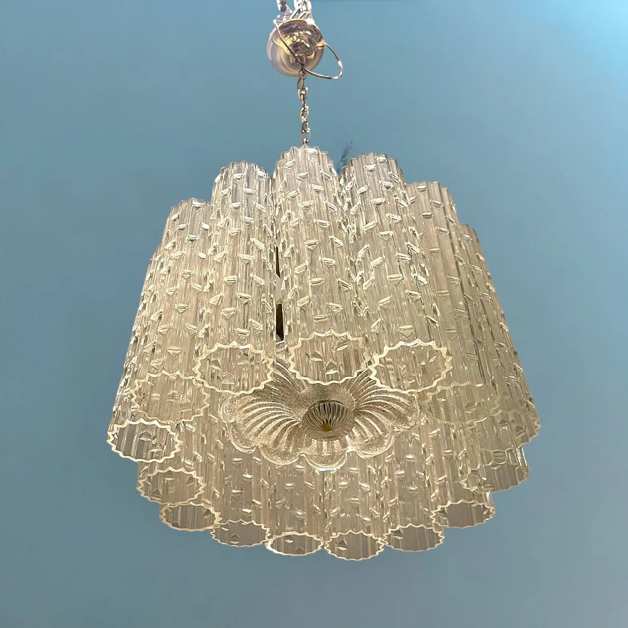 Lampadario Mid-Century in vetro di Murano di Paolo Venini, anni '70 6